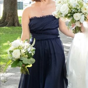 Navy Blue, Monique Lhuillier floor-length dress, size 2, length altered
